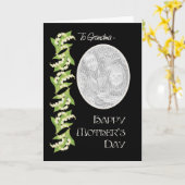 Lilies Moederdag Fotokaart, zwart: voor oma Kaart (Gele Bloem)