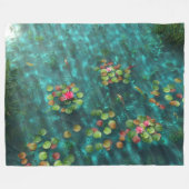 Lilies op de watervlooienwand fleece deken (Voorkant (Horizontaal))