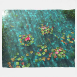 Lilies op de watervlooienwand fleece deken