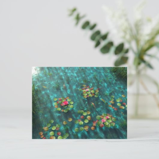 Lilies op het Briefkaart water (Staand voorkant)