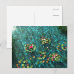 Lilies op het Briefkaart water