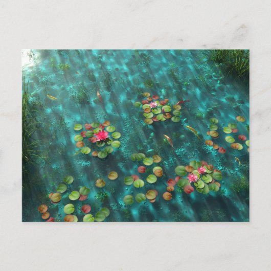 Lilies op het Briefkaart water (Voorkant)