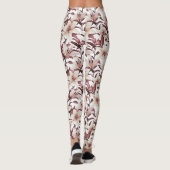 Lilies op wit. Floral patroon Leggings (Achterkant)