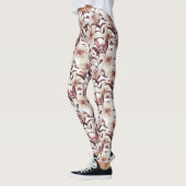 Lilies op wit. Floral patroon Leggings (Links)