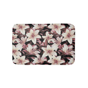 Lilies op zwart badmat