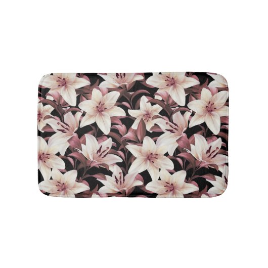 Lilies op zwart badmat (Voorkant)
