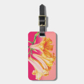 Lilies oranje roze fijn bagagelabel (Voorkant verticaal)