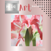 Lilies Red White Verigated Metal Print