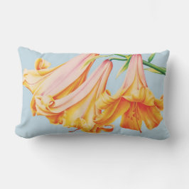 Lilies schilderij op blauwe lumberkussen kussen