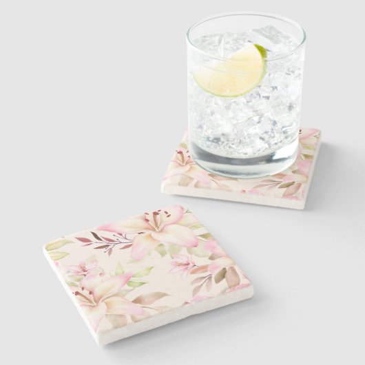 Lilies Stone Onderzetter (Zijkant)