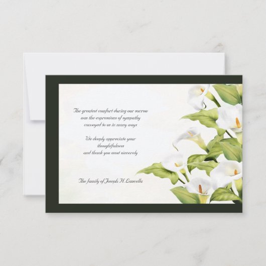 Lilies Sympathie Hartelijk dank Bedankkaart (Voorkant)