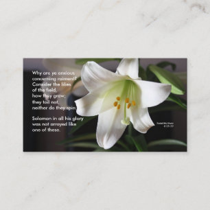 Lilies van de fieldkaart - Prayer Card Visitekaartje