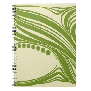 Lilies van de vallei. Floral lijst. Mooie vint Notitieboek