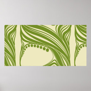 Lilies van de vallei. Floral lijst. Mooie vint Poster