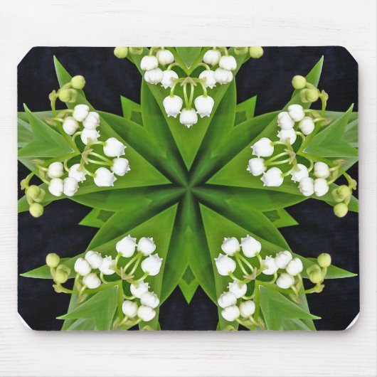 Lilies van de vallei mandala muismat (Voorkant)