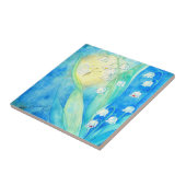 Lilies van de vallei met vlinder tegeltje (Zijkant)