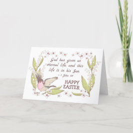 Lilies van de Valley Robin Bible Verse Pasen Feestdagen Kaart