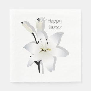 Lilies White Easter Lily Party Napkin Servetten
