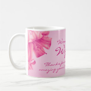 Lilies Wonderful Wife 30th Anniversary roze bloem Koffiemok