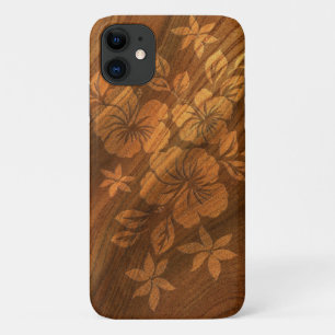 Lilikoi Hibiscus Hawaiian Faux Burl Wood Case-Mate iPhone Case