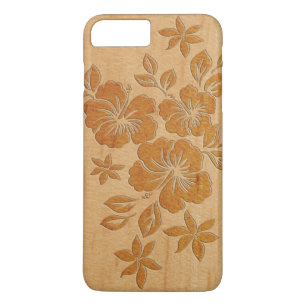 Lilikoi Hibiscus Hawaiian Faux Wood iPhone 8/7 Plus Hoesje