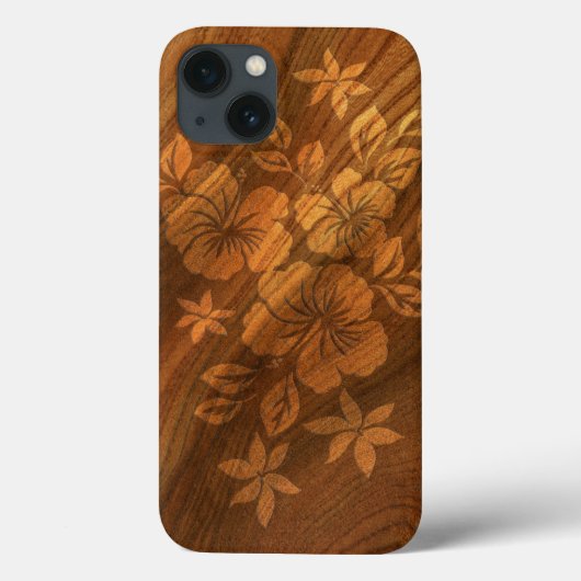 Lilikoi Hibiscus Hawaiian Faux Wood iPad Air cases (Achterkant)