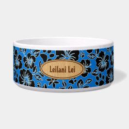 Lilikoi Paw Hawaiian Hibiscus Monogram Blue Voerbakje