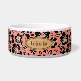 Lilikoi Paw Hawaiian Hibiscus Monogram Coral Voerbakje