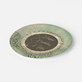 LIlime groen marmer glitterij luipaard verjaardag Papieren Bordje (Gekanteld)