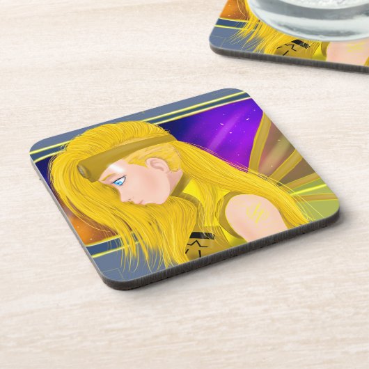 Lilin OC - Cyborg engel - Starset geïnspireerde ku Bier Onderzetter (Linkerzijde)