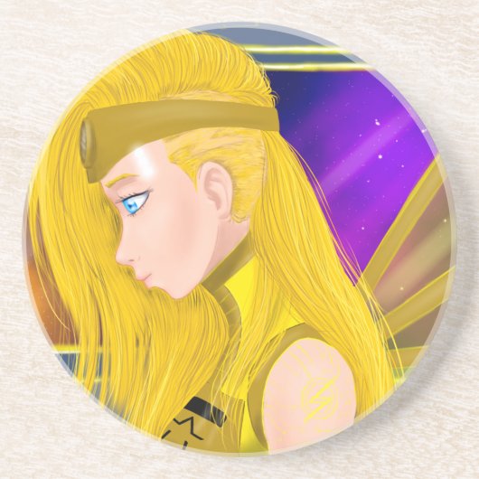 Lilin OC - Cyborg engel - Starset geïnspireerde ku Zandsteen Onderzetter (Voorkant)