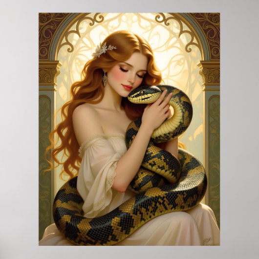 Lilith en de slang Bijbelse kunst Poster (Voorkant)