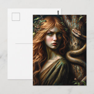 Lilith en Snake Botanische Kunst Briefkaart