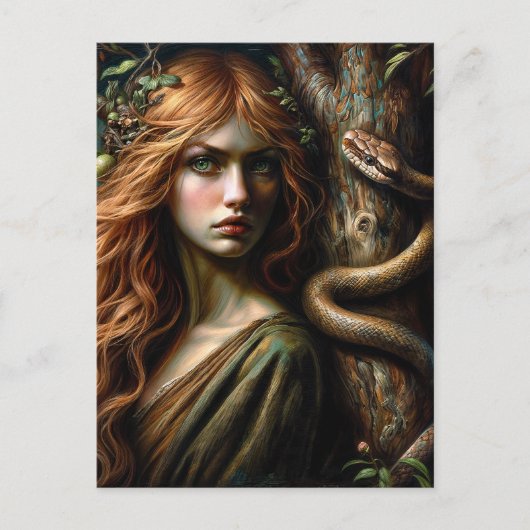 Lilith en Snake Botanische Kunst Briefkaart (Voorkant)