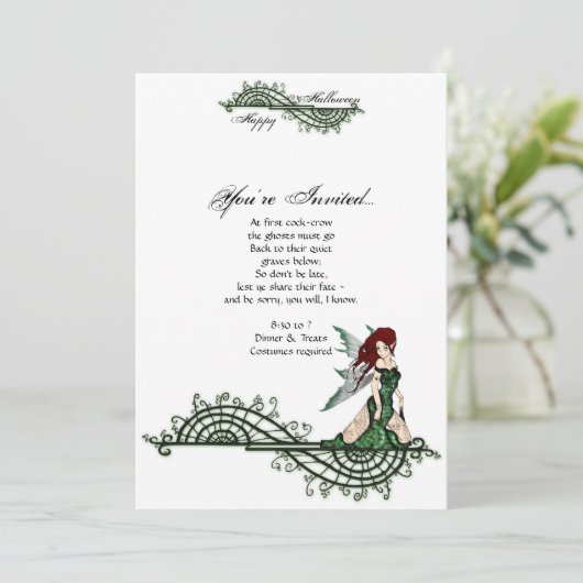 Lilith Fairy Gotische Halloween Party Uitnodiging (Staand voorkant)