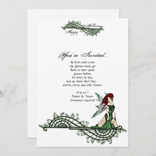 Lilith Fairy Gotische Halloween Party Uitnodiging (Voorkant / Achterkant)