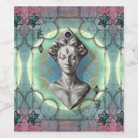 Lilith fantasie godin heilige geometrie fineart wijn etiket (Enkel label)