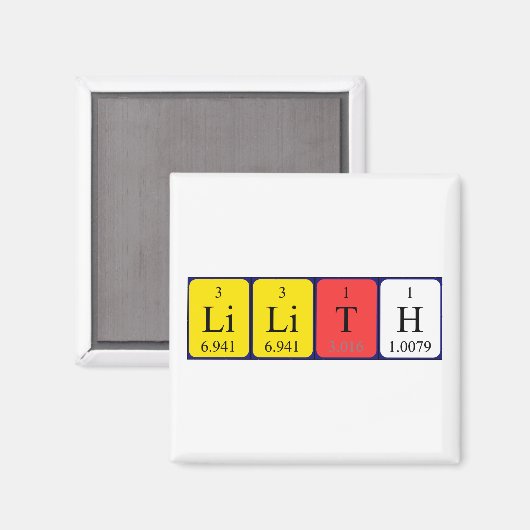 Lilith periodieke table name magnet (Voorkant / Achterkant)