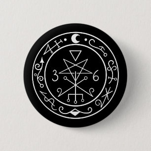 Lilith sigil. Donkere maan Goddess zeehond Ronde Button 5,7 Cm