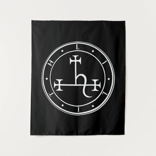 Lilith sigil. Donkere maan Goddess zeehond Tapestr Wandkleed (Voorkant)