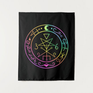 Lilith sigil. Donkere maan Goddess zeehond Tapestr Wandkleed