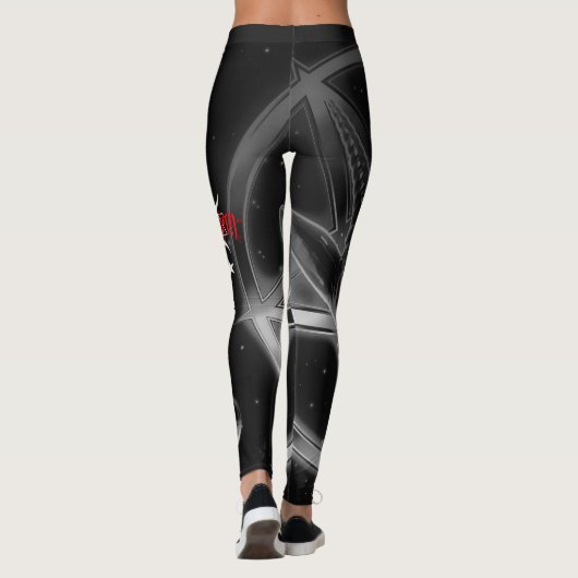 lilith Witch Pentagram baphomet leggings Black (Achterkant)