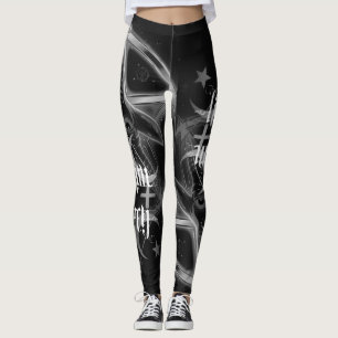 lilith Witch Pentagram Dubbelduivelse leggings Zwa