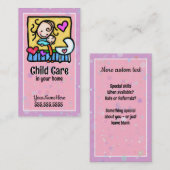 LILittleGirlie Babysitter Kinderopvang Aangepaste  Visitekaartje (Voorkant / Achterkant)