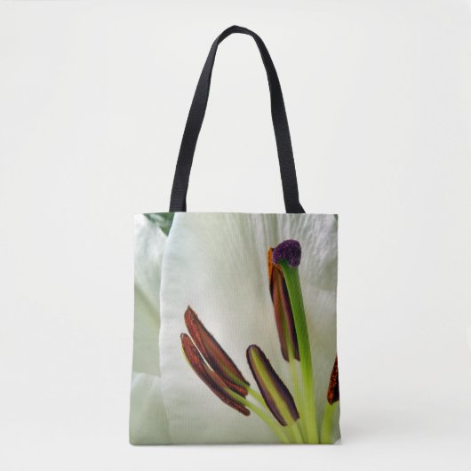 Lilium oosters wit all over print tas (Voorkant)
