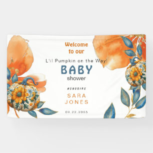 Li'll Pumpkin Onderweg Kleurrijk Baby shower Spandoek