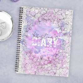 Lillac Azure-Waterverf, zwarte-inktpatroonrand Notitieboek