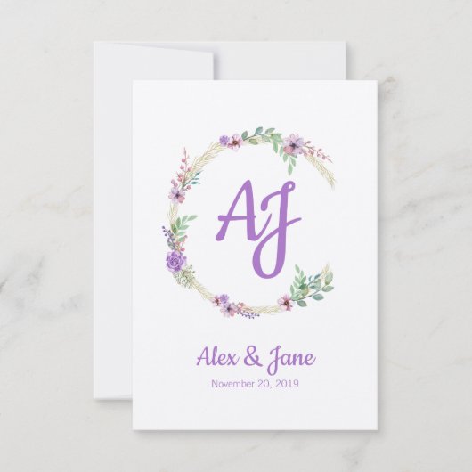 Lillac Floral Design for Wedding or Event Bedankkaart (Voorkant)