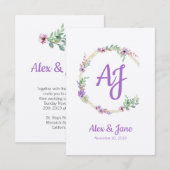 Lillac Floral Design for Wedding or Event Bedankkaart (Voorkant / Achterkant)