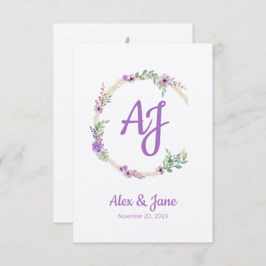 Lillac Floral Design for Wedding or Event Bedankkaart (Voorkant / Achterkant)